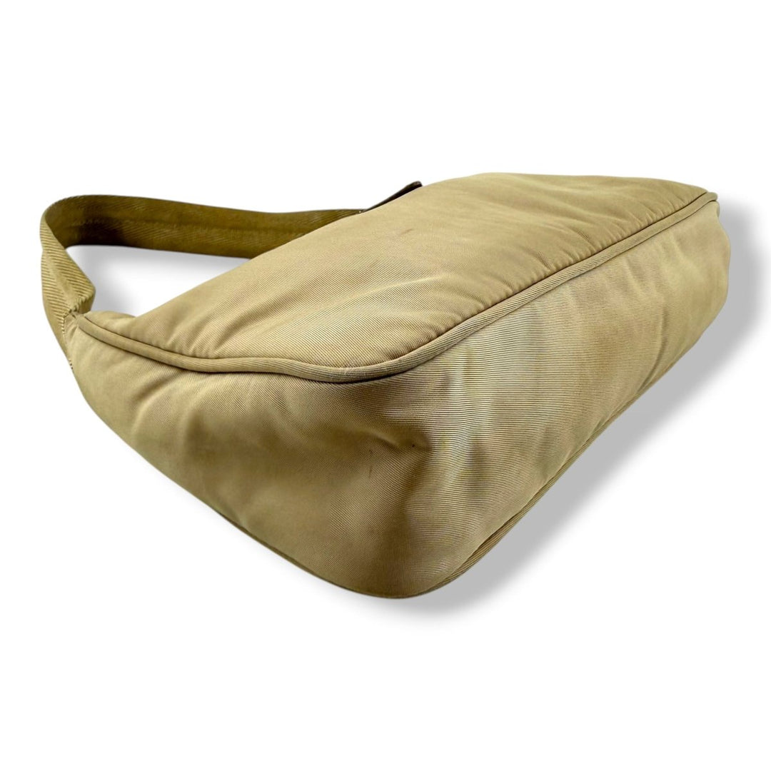 Prada Beige Nylon Re-Nylon Re-Edition 2005 Pochette Handbag - Lux Central