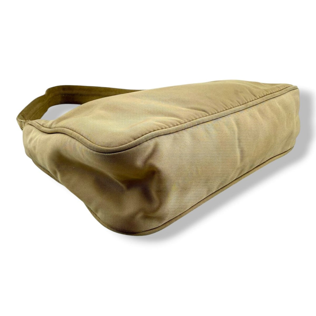 Prada Beige Nylon Re-Nylon Re-Edition 2005 Pochette Handbag - Lux Central