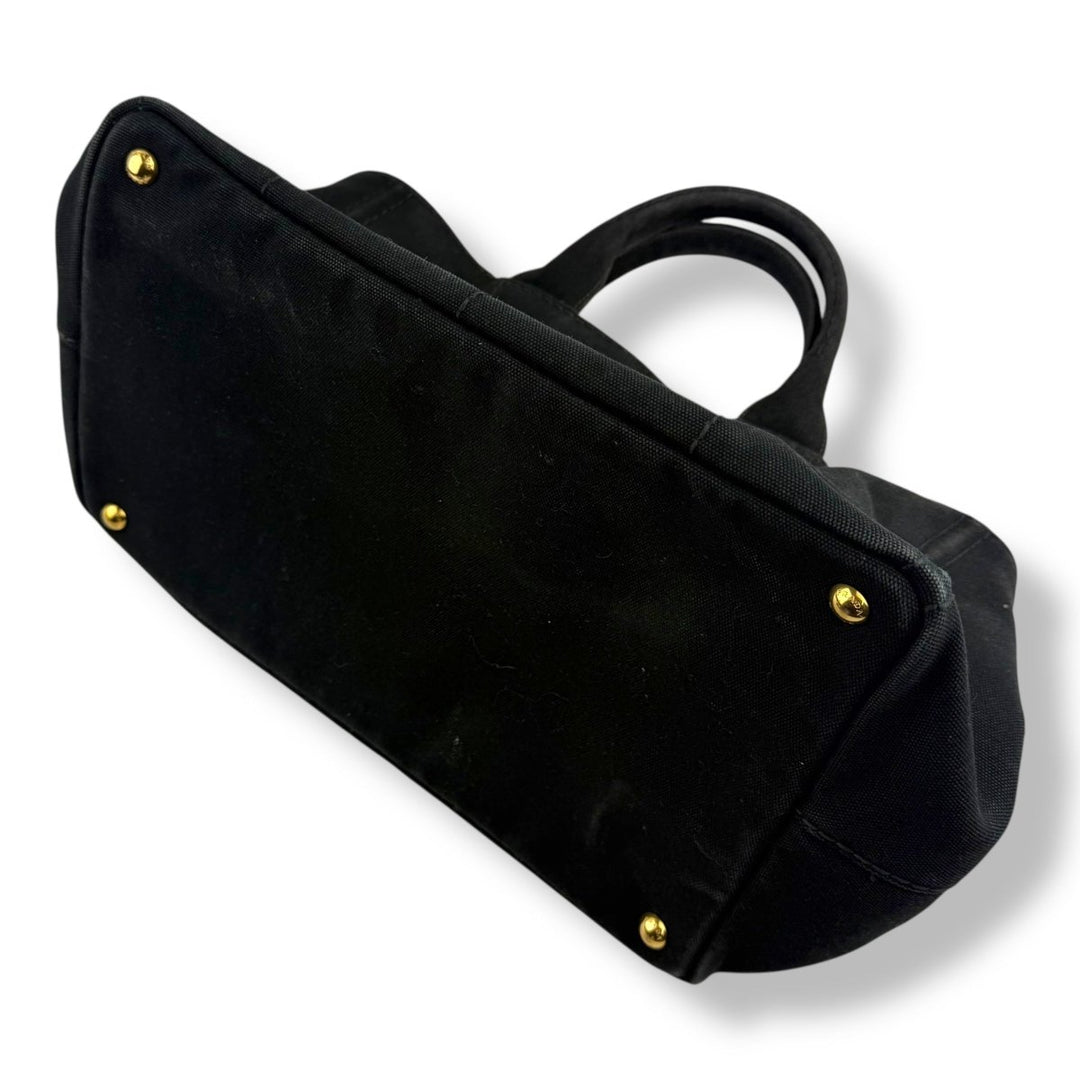 Prada Black Canapa Tote Handbag - Lux Central
