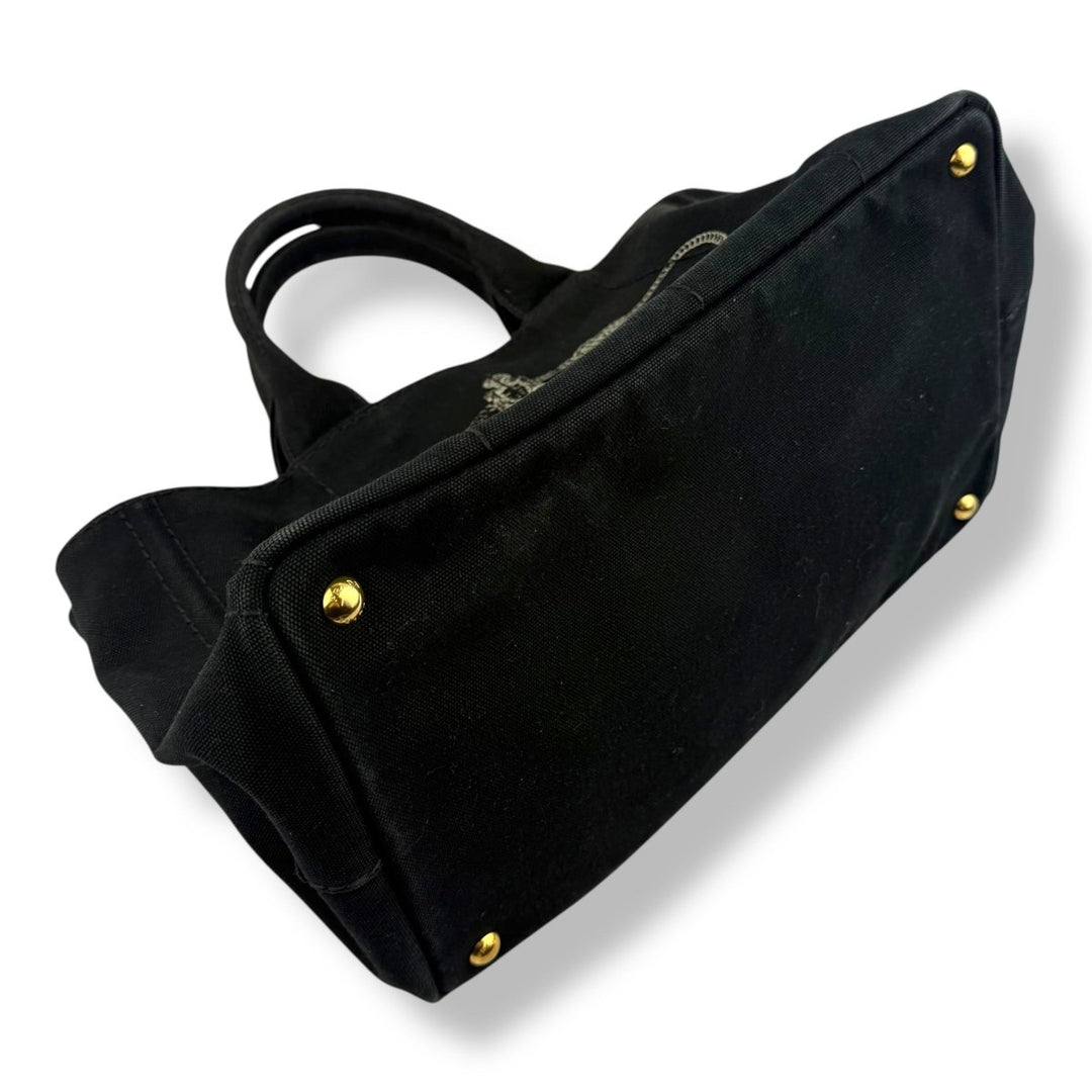 Prada Black Canapa Tote Handbag - Lux Central