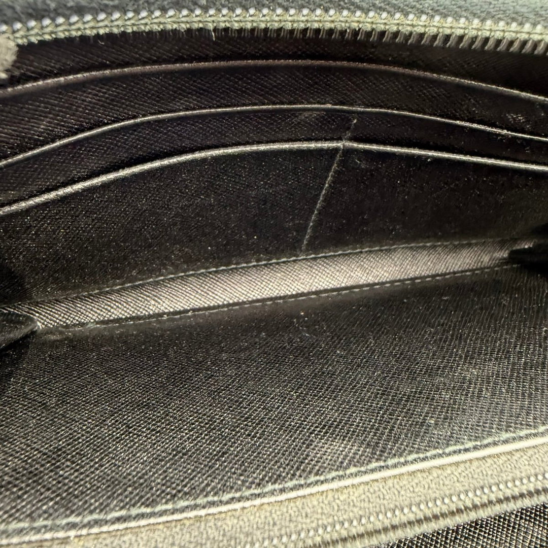 Prada Black Saffiano Leather Long Zippy Wallet - Lux Central
