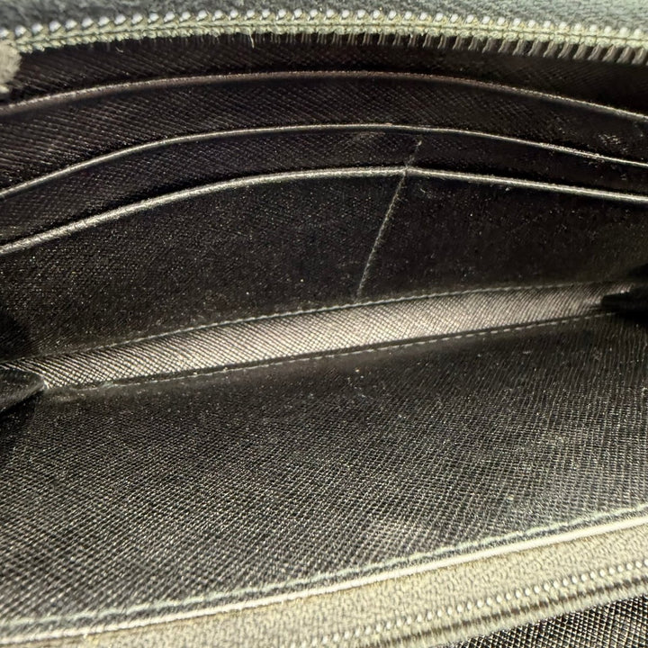 Prada Black Saffiano Leather Long Zippy Wallet - Lux Central