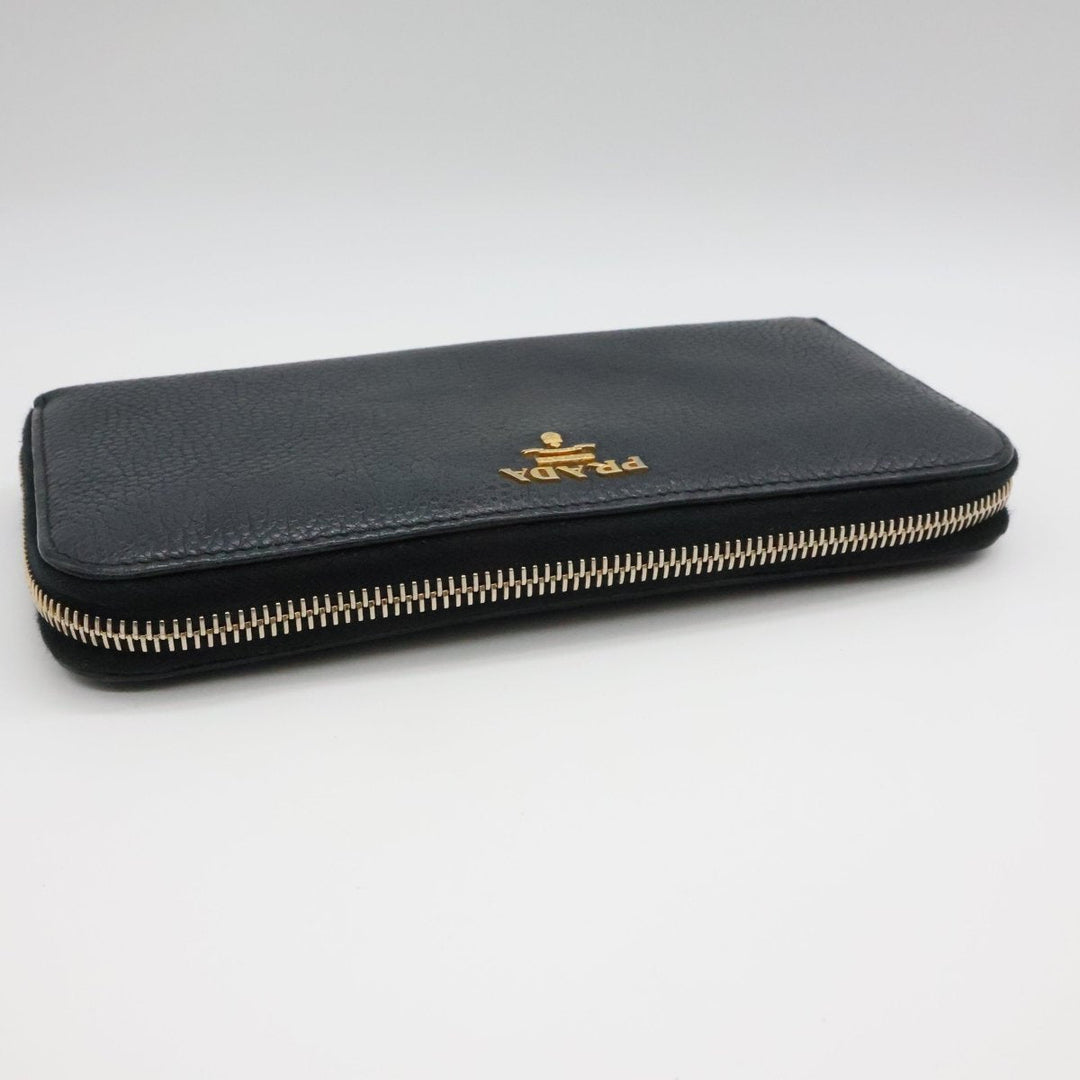 Prada Black Saffiano Leather Long Zippy Wallet - Lux Central