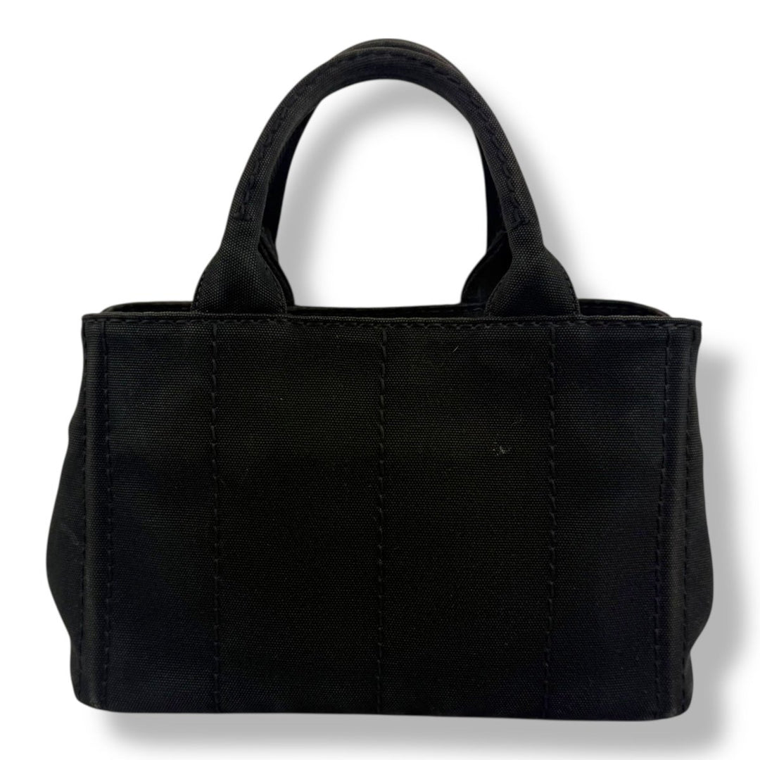 Prada Black Small Canapa Tote Handbag - Lux Central