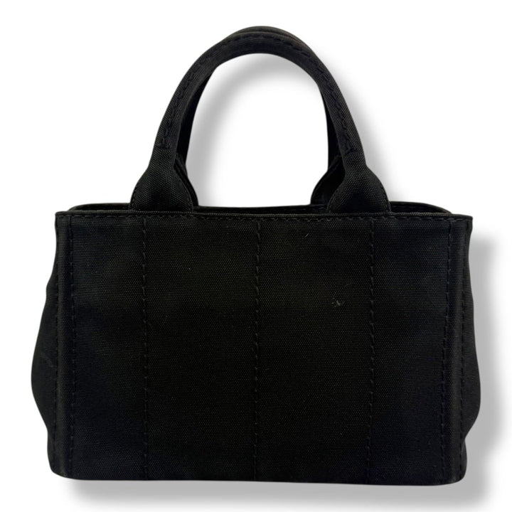 Prada Black Small Canapa Tote Handbag - Lux Central
