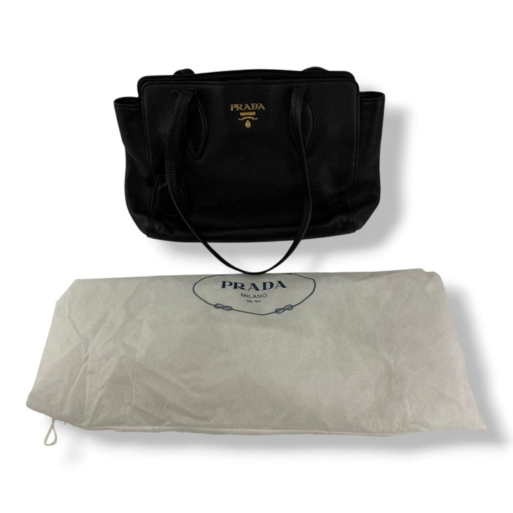 Prada Black Vitello Phenix Tote Handbag - Lux Central