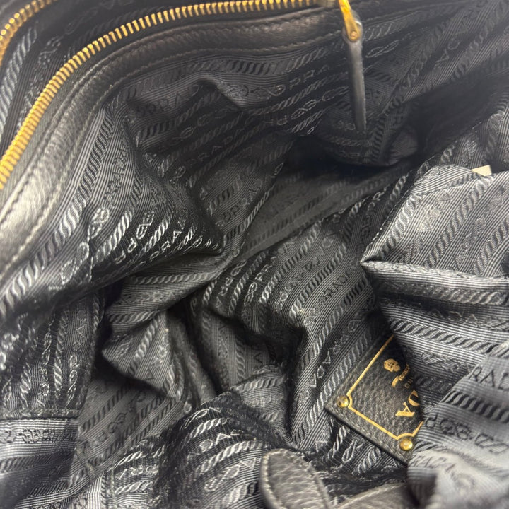 Prada Black Vitello Phenix Tote Handbag - Lux Central
