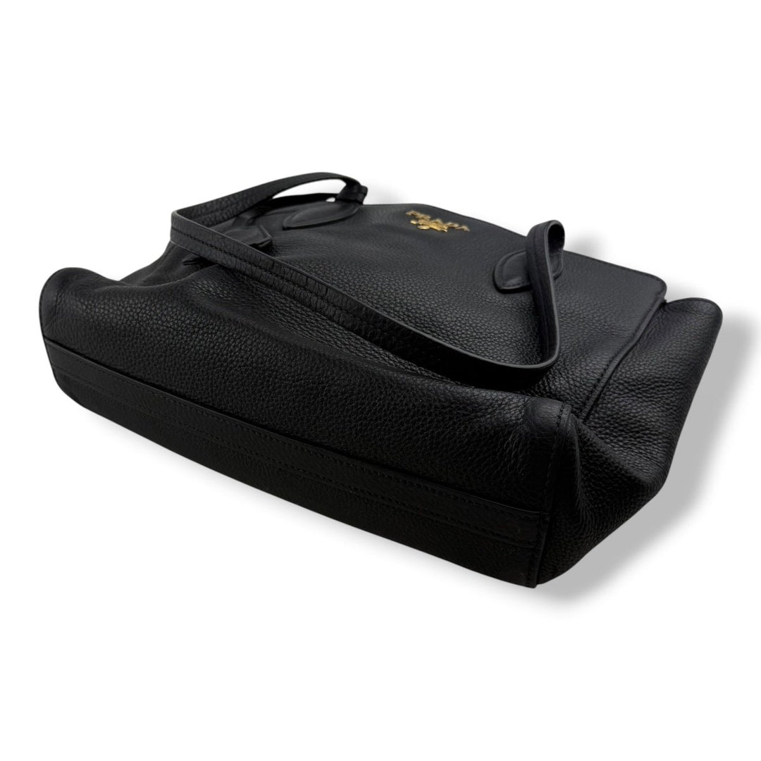 Prada Black Vitello Phenix Tote Handbag - Lux Central