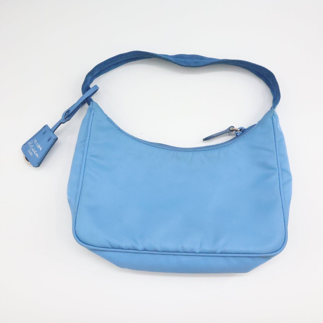Prada Blue Nylon Re-Nylon Re-Edition 2000 Pochette Handbag - Lux Central