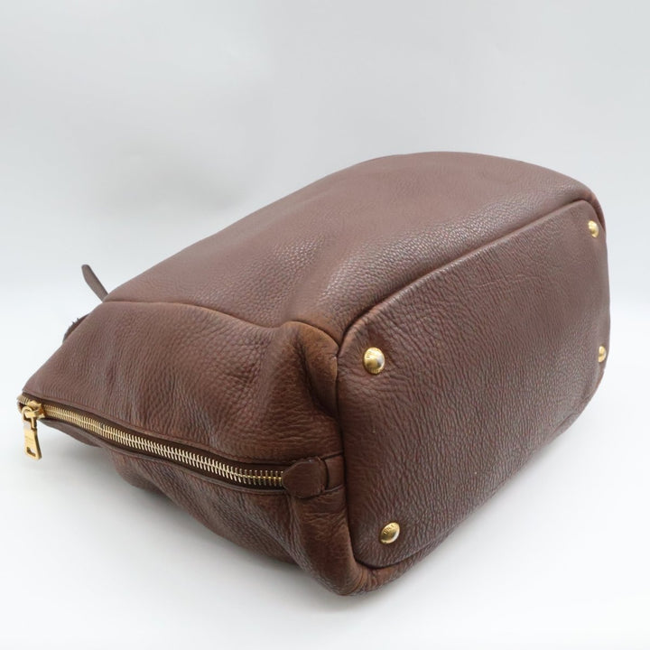 Prada Brown Vitello Tote Handbag - Lux Central