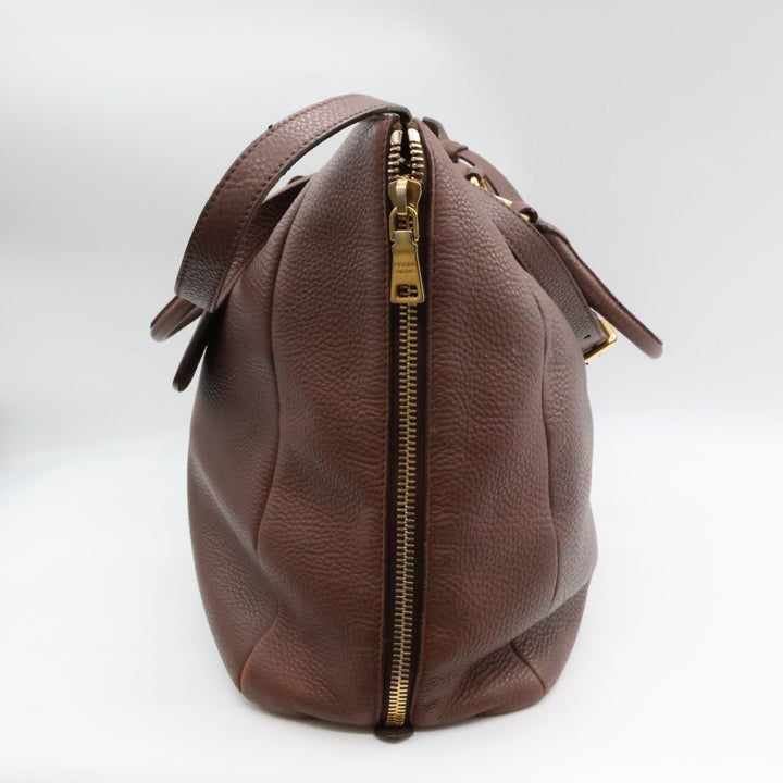 Prada Brown Vitello Tote Handbag - Lux Central