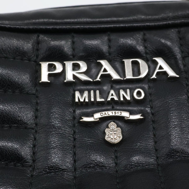Prada Diagramme Black Calfskin Leather Camera Crossbody Handbag - Lux Central