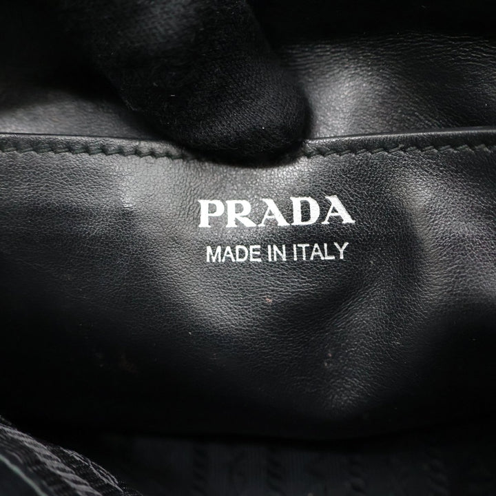 Prada Diagramme Black Calfskin Leather Camera Crossbody Handbag - Lux Central