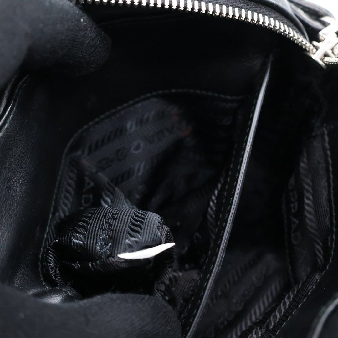 Prada Diagramme Black Calfskin Leather Camera Crossbody Handbag - Lux Central