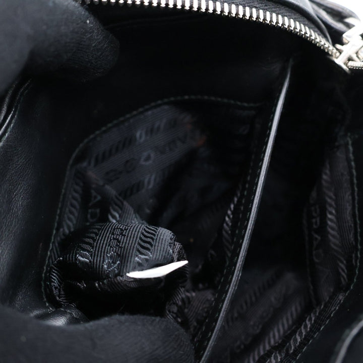 Prada Diagramme Black Calfskin Leather Camera Crossbody Handbag - Lux Central