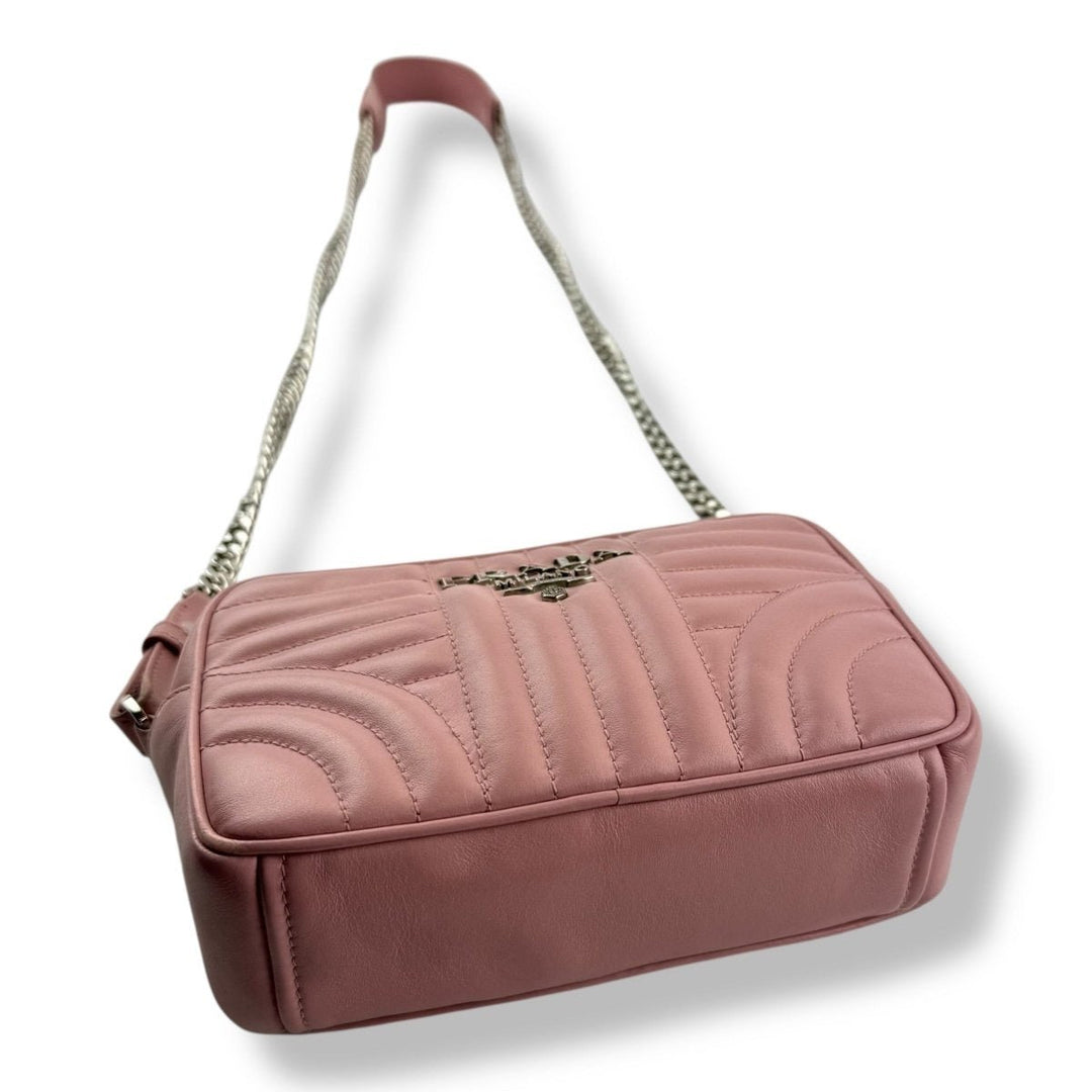 Prada Diagramme Pink Calfskin Leather Camera Crossbody Handbag - Lux Central
