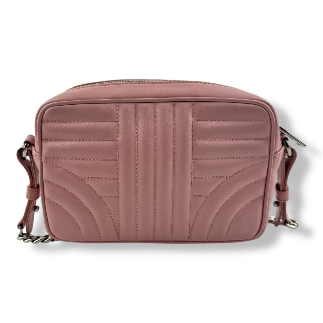 Prada Diagramme Pink Calfskin Leather Camera Crossbody Handbag - Lux Central