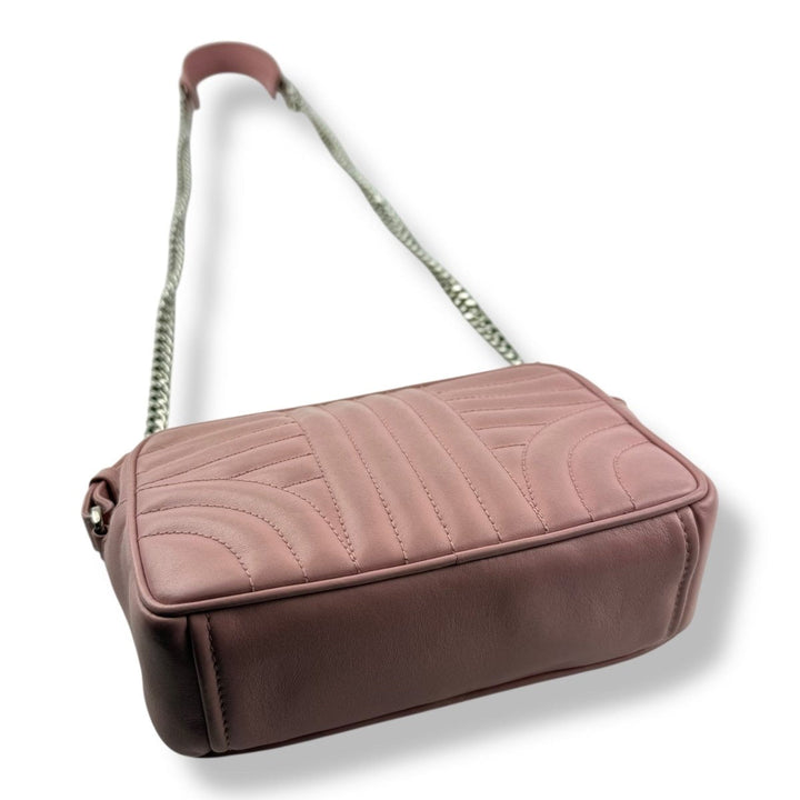 Prada Diagramme Pink Calfskin Leather Camera Crossbody Handbag - Lux Central