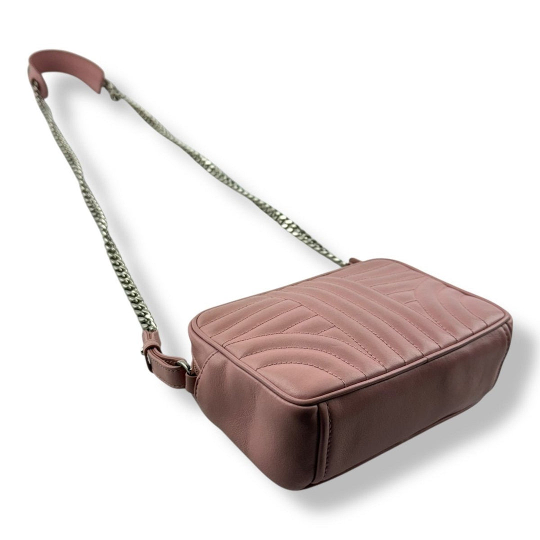 Prada Diagramme Pink Calfskin Leather Camera Crossbody Handbag - Lux Central