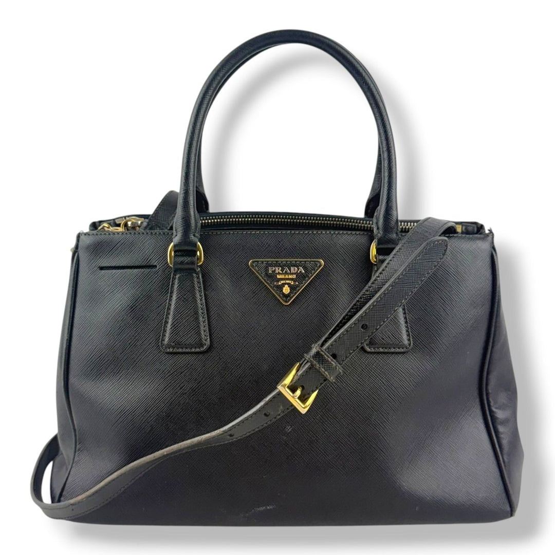 Prada Galleria Saffiano Tote Black Leather Handbag - Lux Central