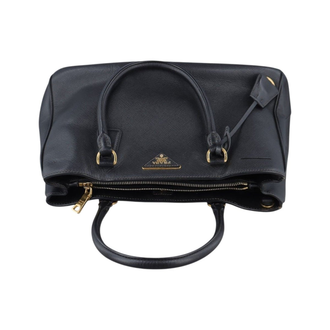 Prada Galleria Saffiano Tote Black Leather Handbag - Lux Central