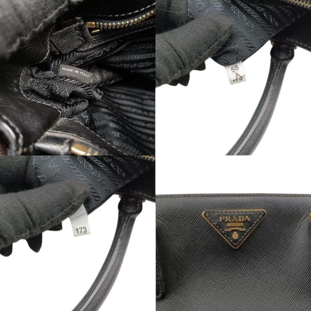 Prada Galleria Saffiano Tote Black Leather Handbag - Lux Central