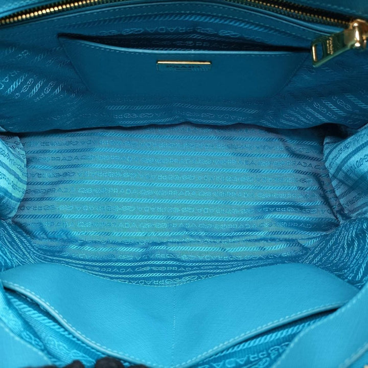 Prada Galleria Saffiano Tote Blue Leather Handbag - Lux Central