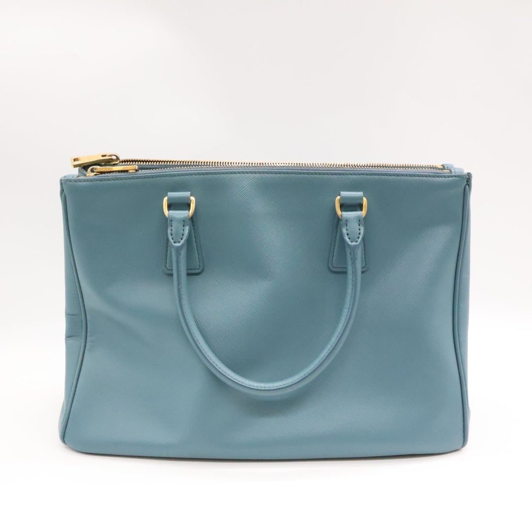 Prada Galleria Saffiano Tote Blue Leather Handbag - Lux Central