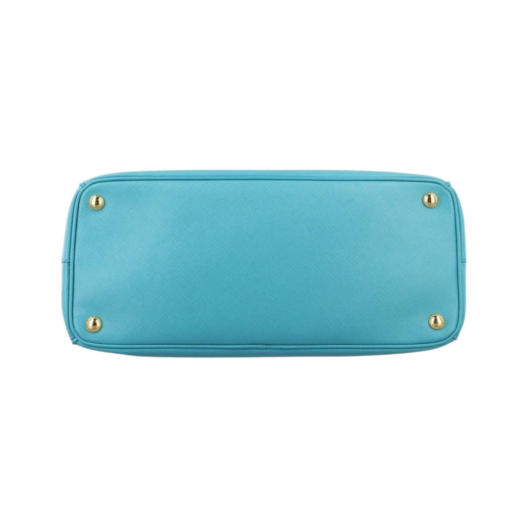 Prada Galleria Saffiano Tote Blue Leather Handbag - Lux Central