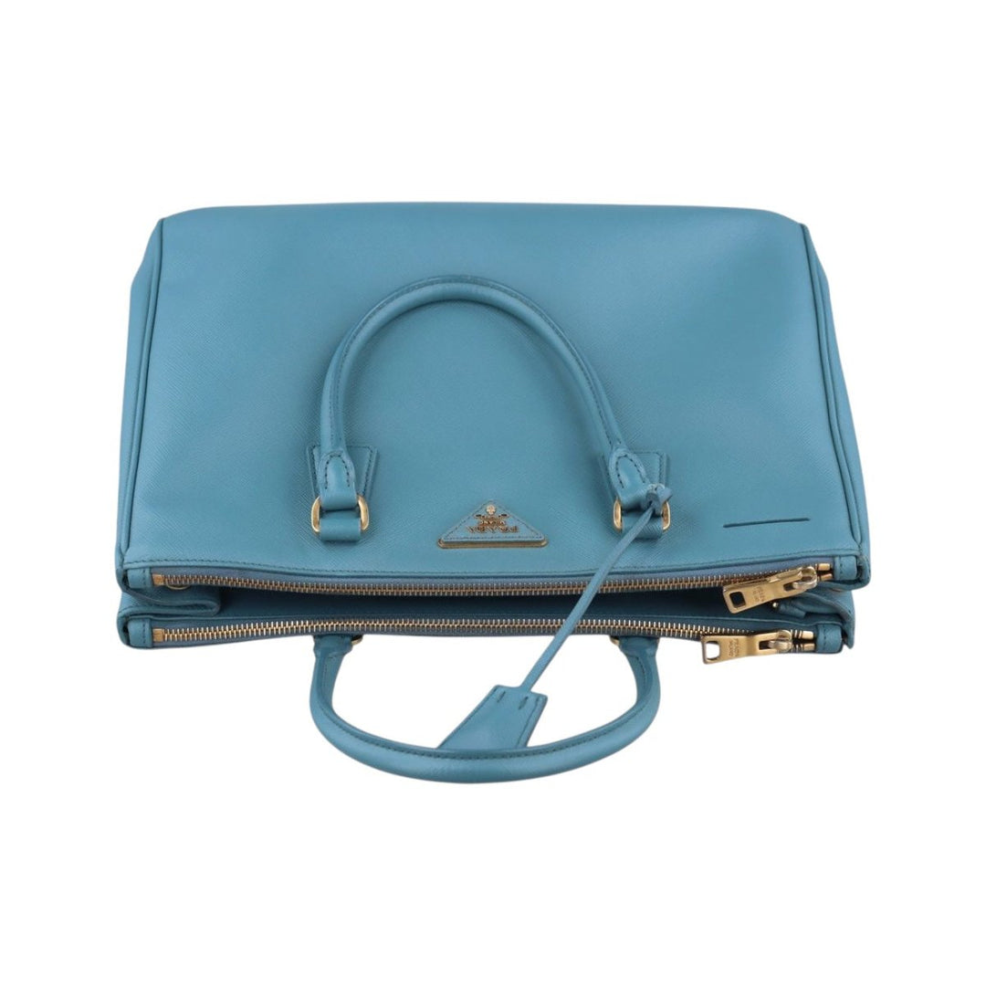 Prada Galleria Saffiano Tote Blue Leather Handbag - Lux Central
