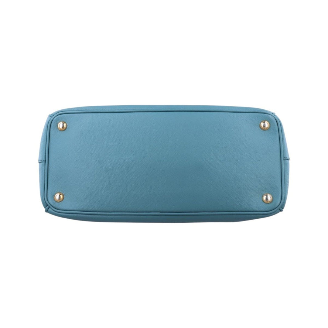 Prada Galleria Saffiano Tote Blue Leather Handbag - Lux Central