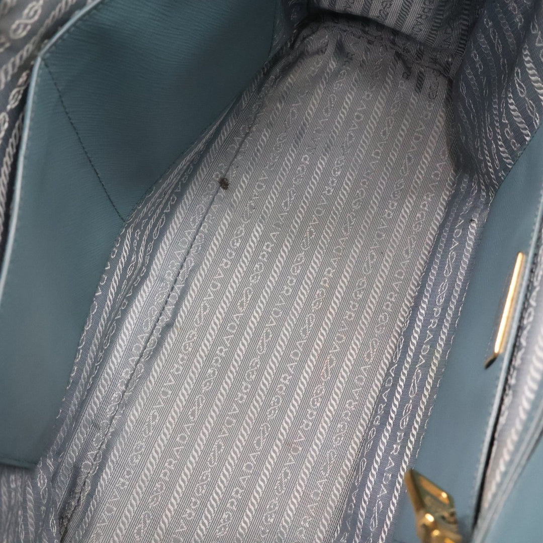 Prada Galleria Saffiano Tote Blue Leather Handbag - Lux Central