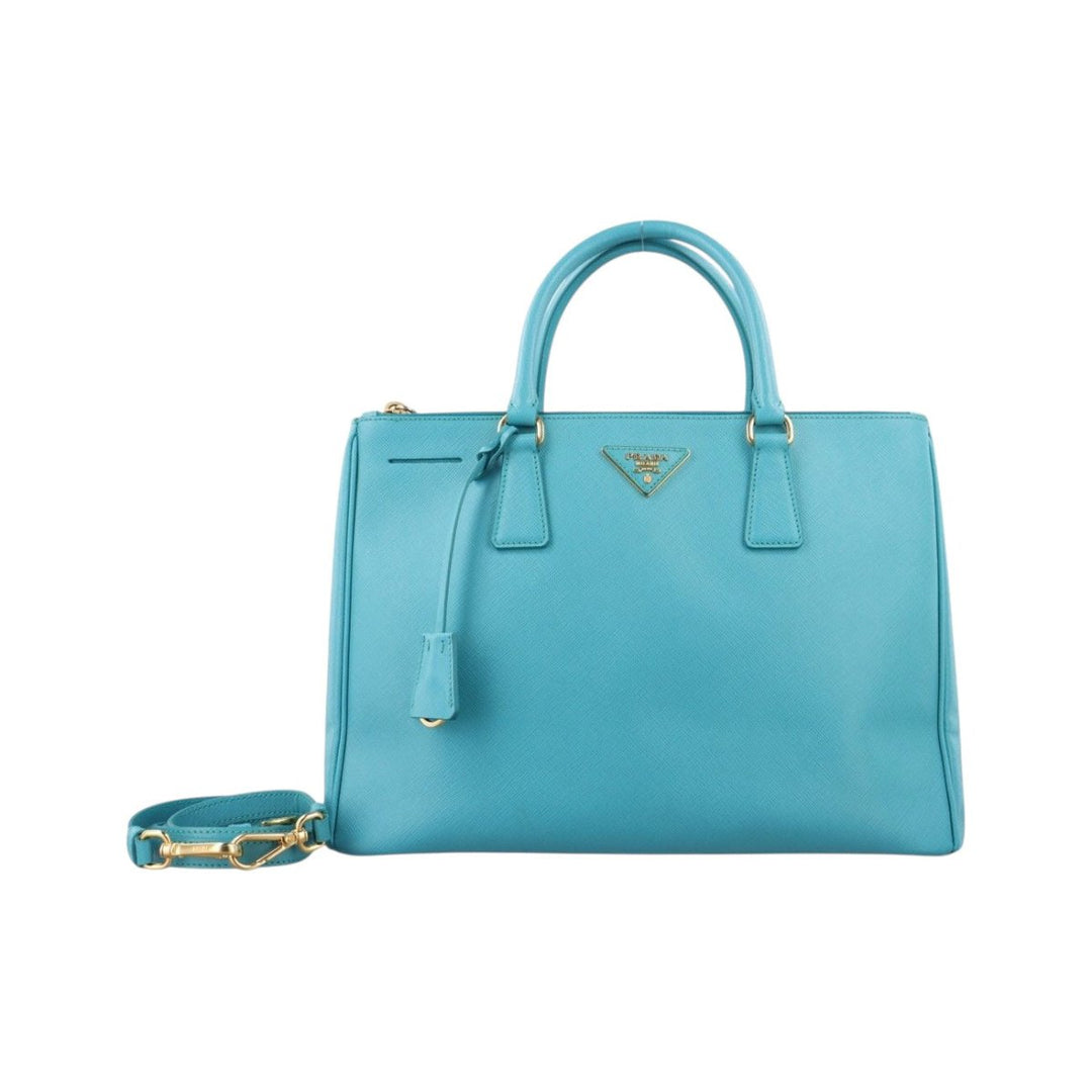 Prada Galleria Saffiano Tote Blue Leather Handbag - Lux Central