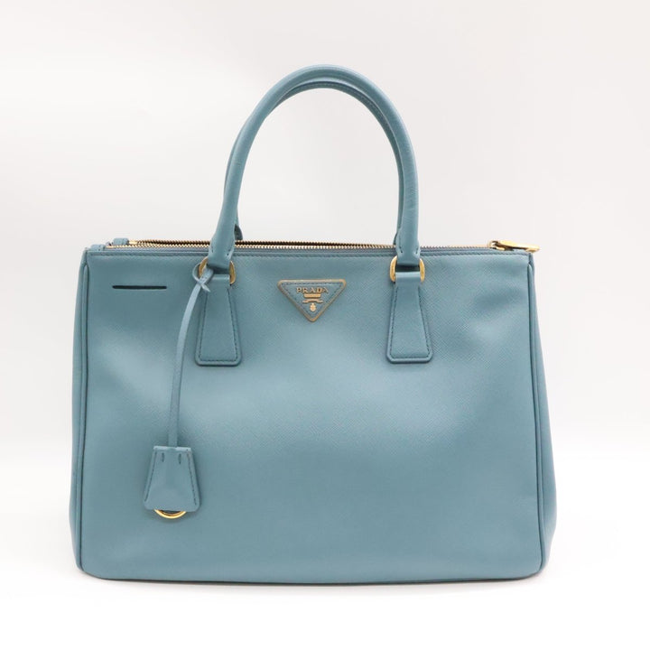 Prada Galleria Saffiano Tote Blue Leather Handbag - Lux Central