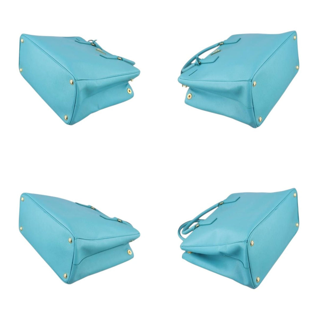 Prada Galleria Saffiano Tote Blue Leather Handbag - Lux Central