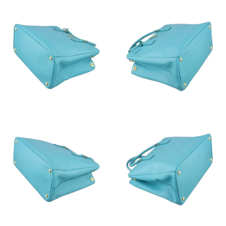 Prada Galleria Saffiano Tote Blue Leather Handbag - Lux Central