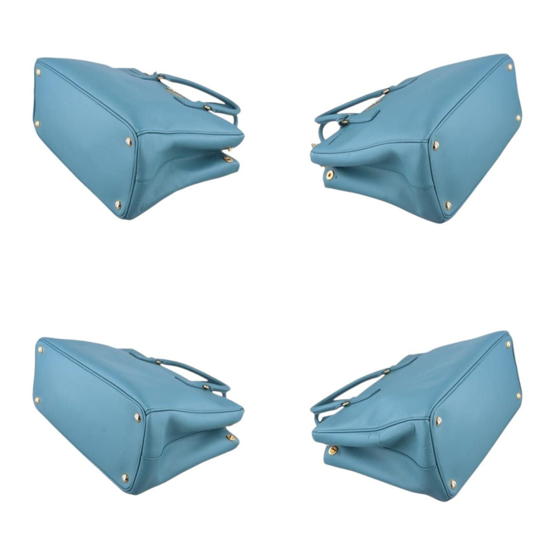 Prada Galleria Saffiano Tote Blue Leather Handbag - Lux Central