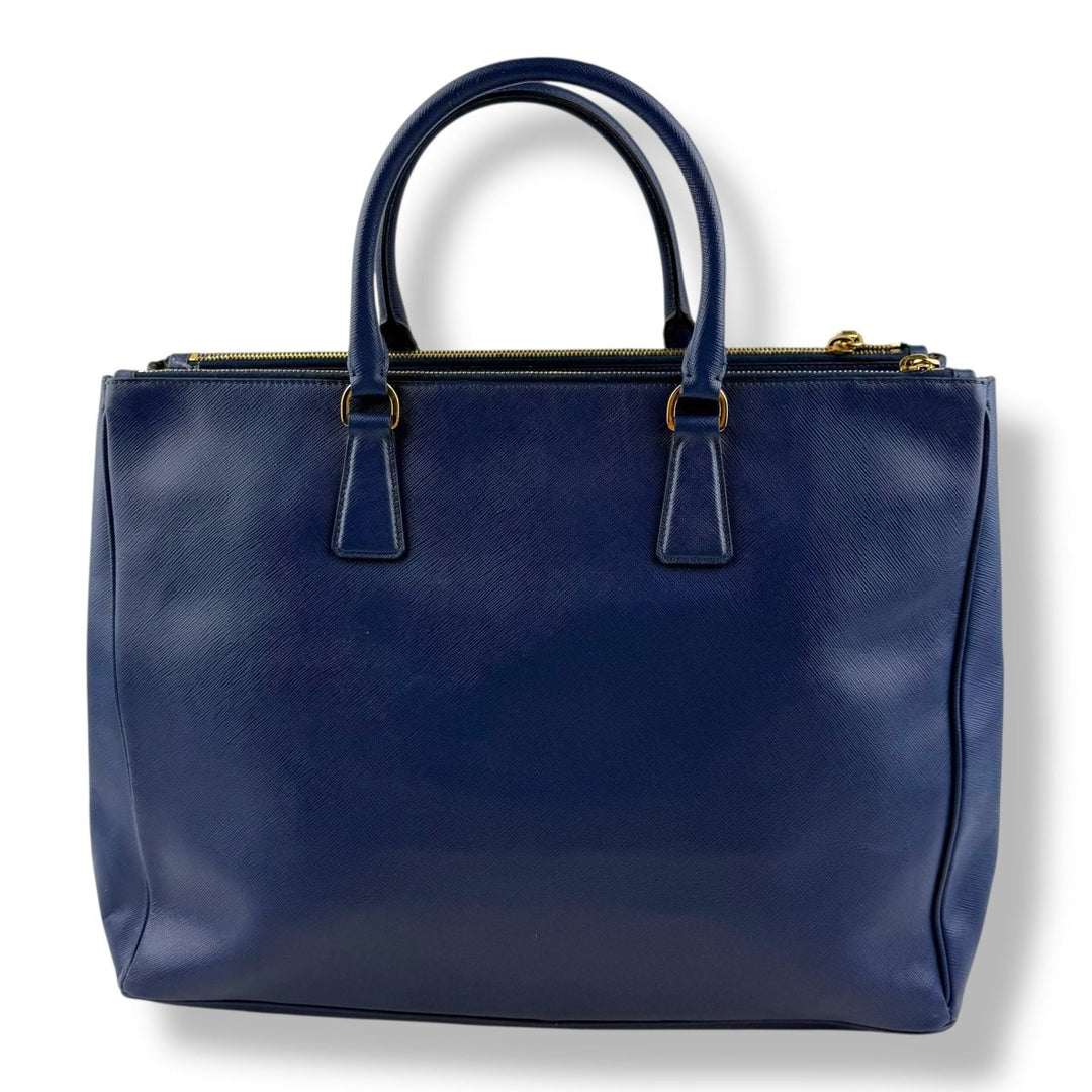Prada Galleria Saffiano Tote Large Blue Leather Handbag - Lux Central