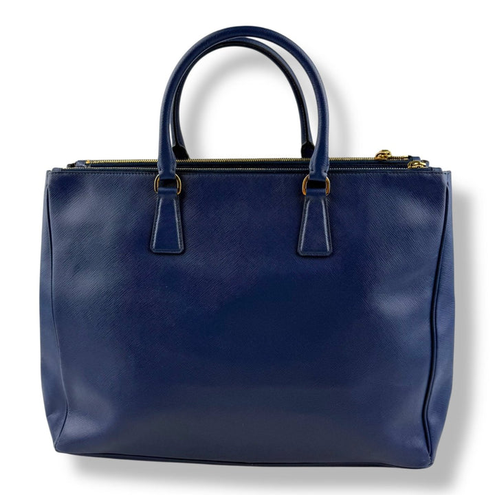Prada Galleria Saffiano Tote Large Blue Leather Handbag - Lux Central