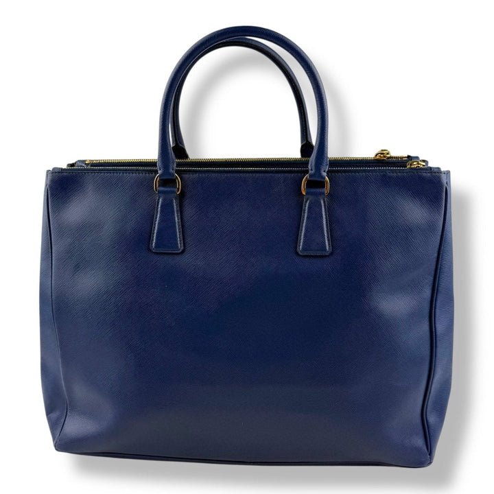 Prada Galleria Saffiano Tote Large Blue Leather Handbag - Lux Central