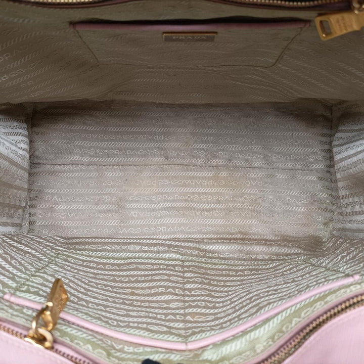 Prada Galleria Saffiano Tote Two Tone Pink Leather Handbag - Lux Central