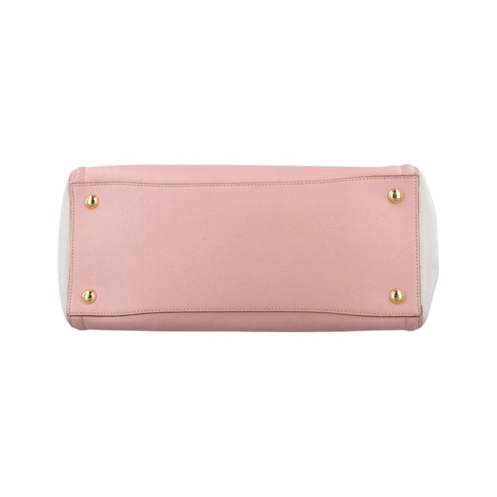 Prada Galleria Saffiano Tote Two Tone Pink Leather Handbag - Lux Central
