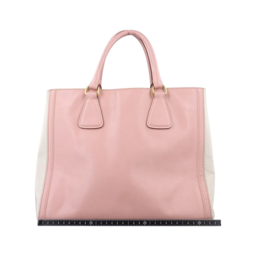 Prada Galleria Saffiano Tote Two Tone Pink Leather Handbag - Lux Central