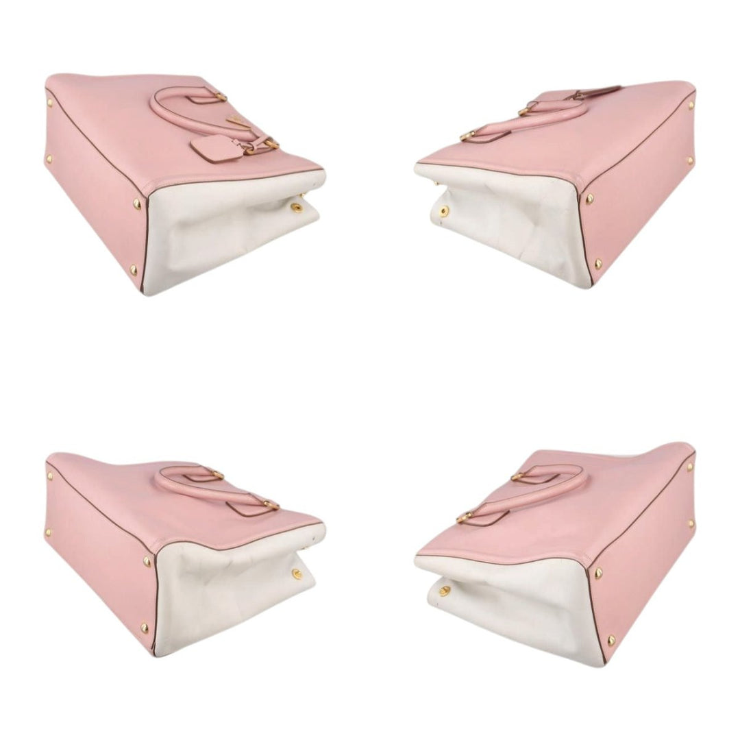 Prada Galleria Saffiano Tote Two Tone Pink Leather Handbag - Lux Central