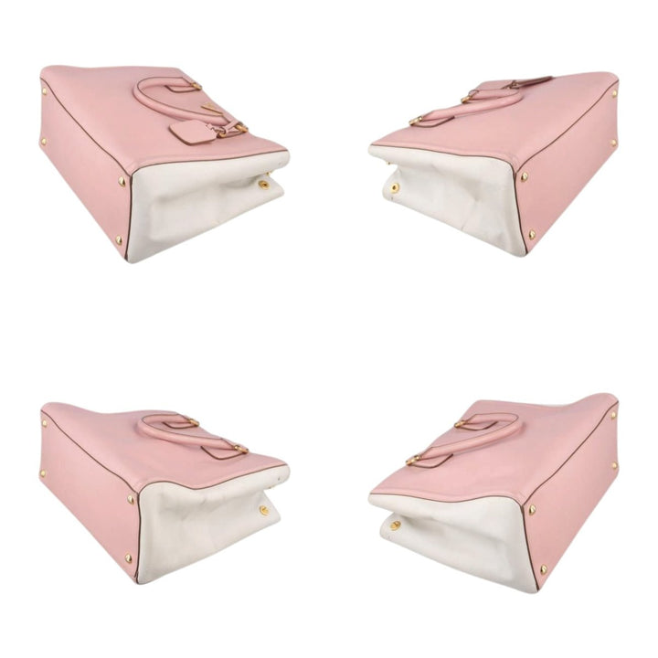 Prada Galleria Saffiano Tote Two Tone Pink Leather Handbag - Lux Central