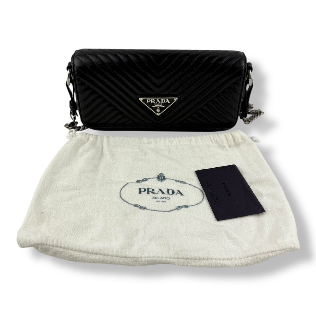 Prada Impunture Black Nappa Leather Crossbody Handbag - Lux Central