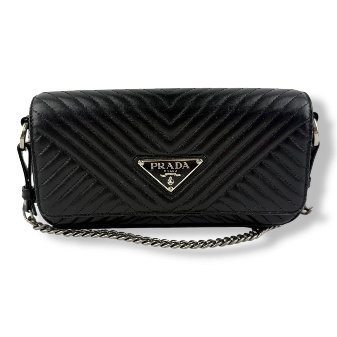 Prada Impunture Black Nappa Leather Crossbody Handbag - Lux Central