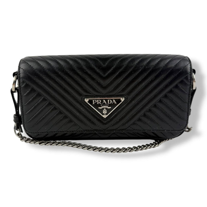Prada Impunture Black Nappa Leather Crossbody Handbag - Lux Central