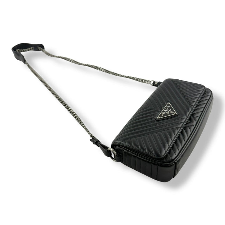 Prada Impunture Black Nappa Leather Crossbody Handbag - Lux Central