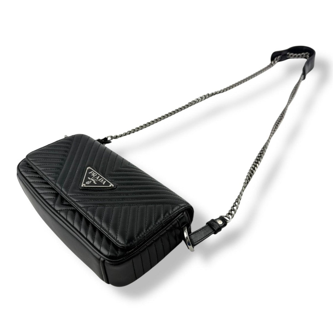 Prada Impunture Black Nappa Leather Crossbody Handbag - Lux Central